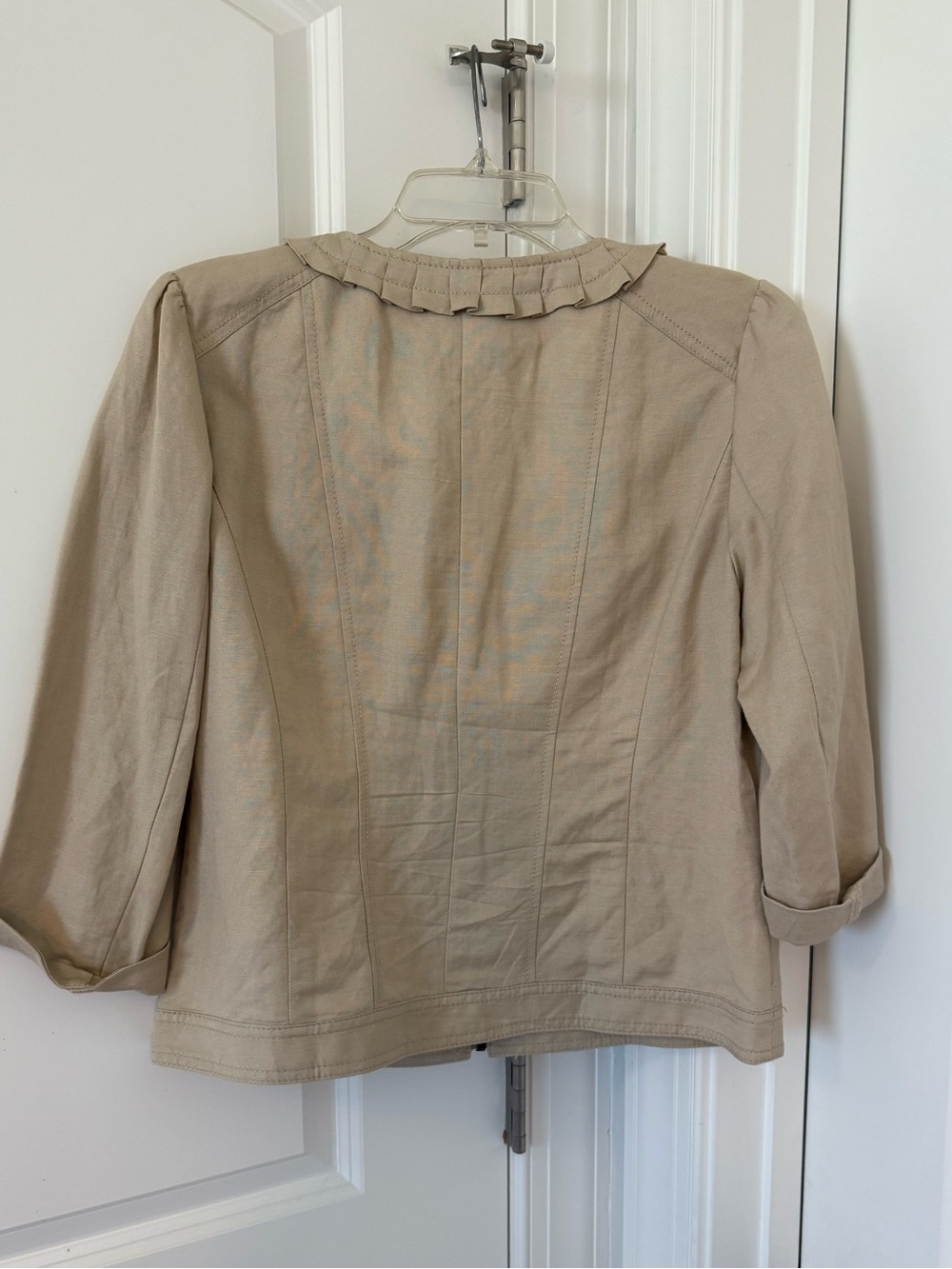 LOFT Ruffled-Trim Crop Jacket - Picture 2 of 3